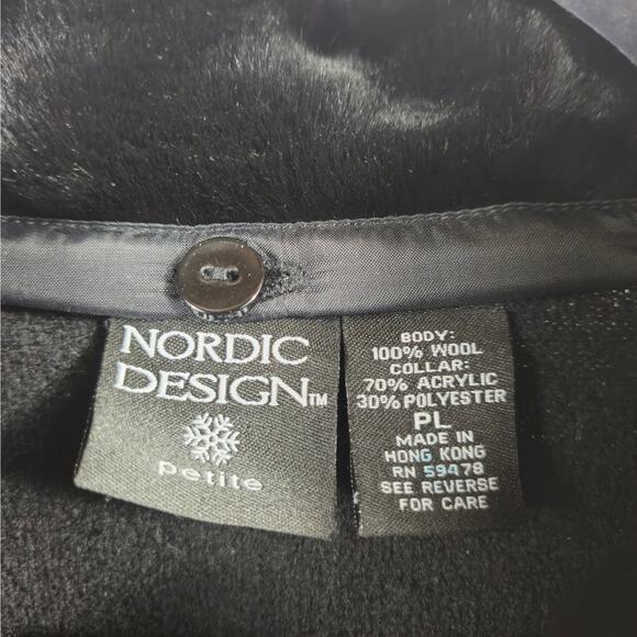 NWPT Nordic Design Wool Beaded Full Zip Sweater Black Size Petite Large - Picture 3 of 10